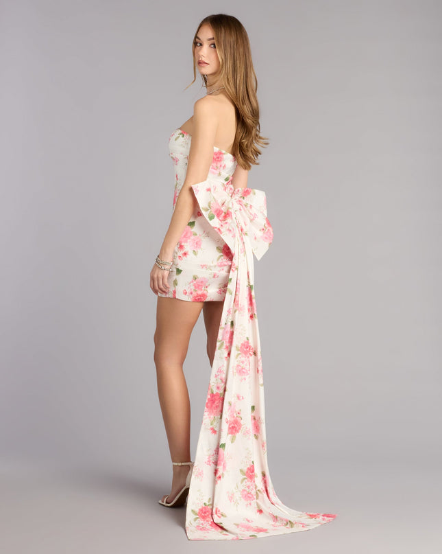 Loraine Floral Bow Mini Dress