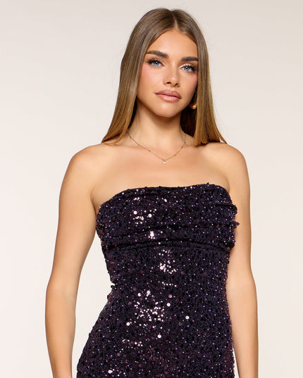 Amira Sequin And Pearl Bodycon Mini Dress