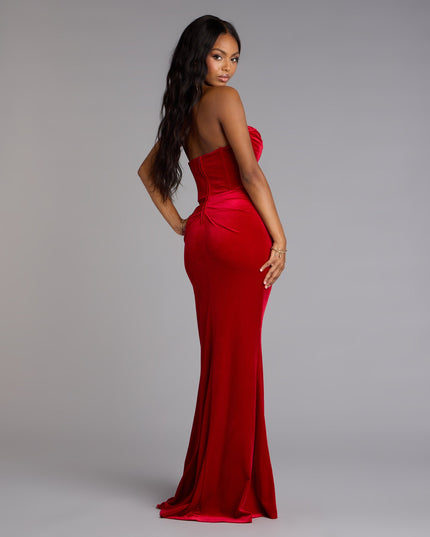 Julia Velvet Corset High Slit Mermaid Dress