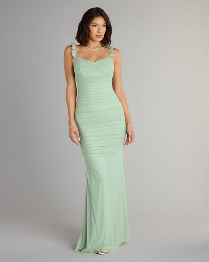 Feel polished and confident in the Morgana Lace-Up Ruched Mermaid Dress, a prom dress designed with luxe fabric and modern detail that shows off your vibe.