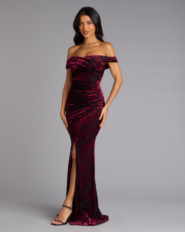 Sylvia Velvet Off-The-Shoulder Formal Dress