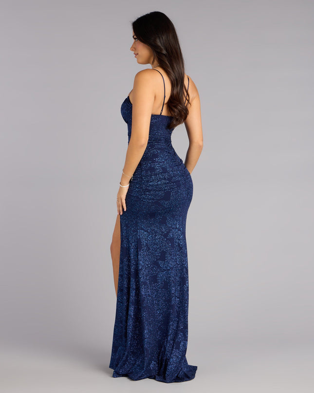 Selena Glitter Slit Mermaid Formal Dress