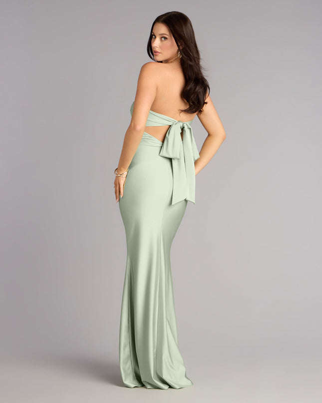 Kimberly Strapless Tie-Back Mermaid Formal Dress