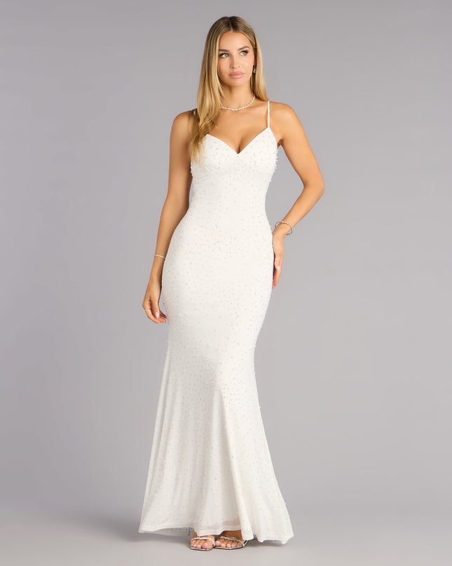 Anisa Pearl Rhinestone Mermaid Formal Dress