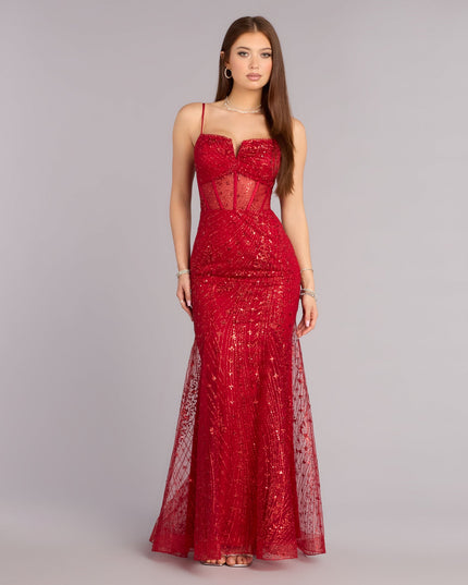 Sandy Glitter Corset Ball Gown