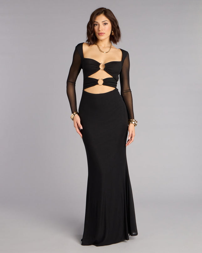 Celeste Mesh Cutout Mermaid Formal Dress