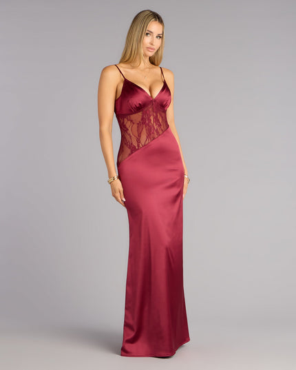 Angelica Lace Satin Mermaid Formal Dress