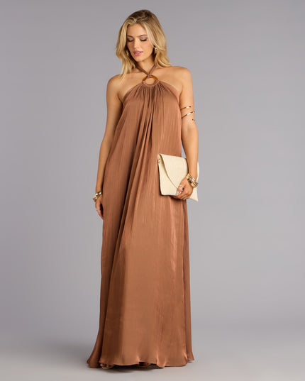 Marlyne Halter Open Back Formal Dress