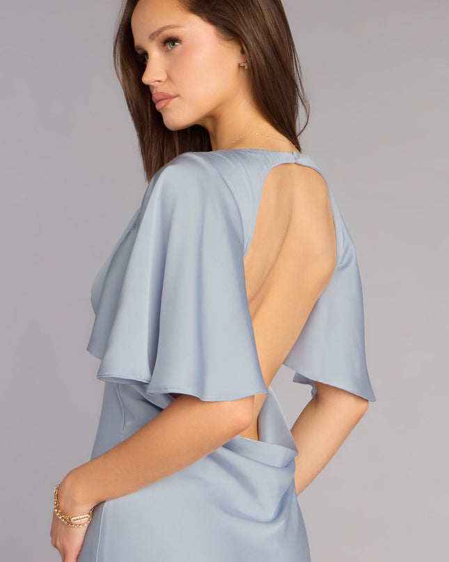 Viana Satin Open Back Formal Dress