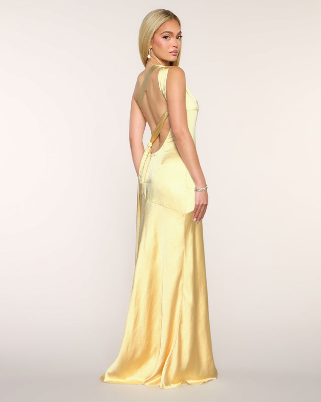 Chelsea Satin Open Back Formal Dress