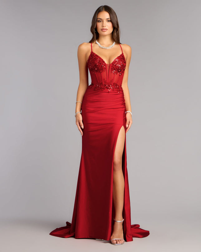 Brenna Corset Lace-Up Formal Dress