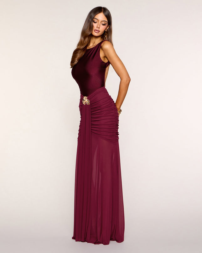Myra Mesh Open Back Formal Dress