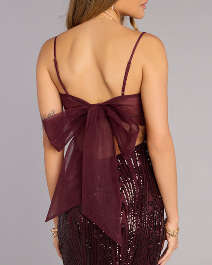 Indie Sequin Bow Column Formal Dress