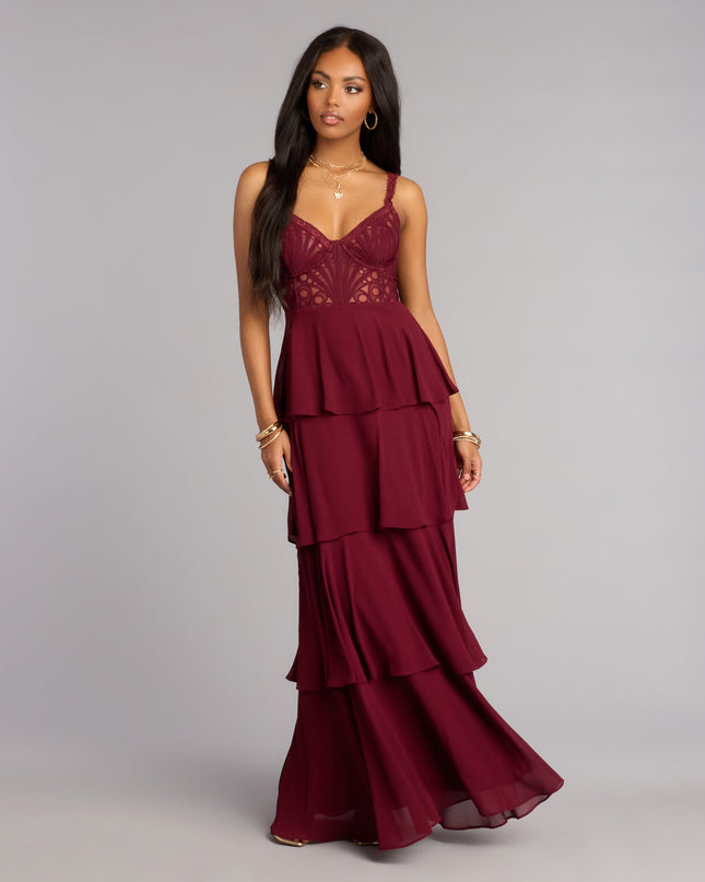 Katy Crochet Lace A-Line Formal Dress