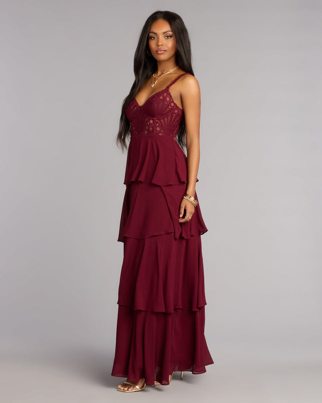 Katy Crochet Lace A-Line Formal Dress