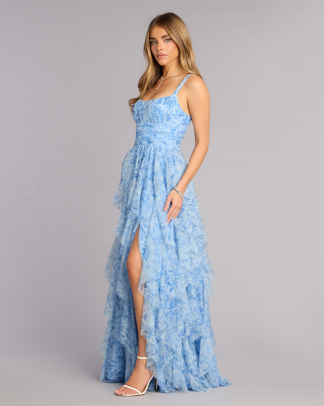 Luna Floral Ruffled Formal Dress