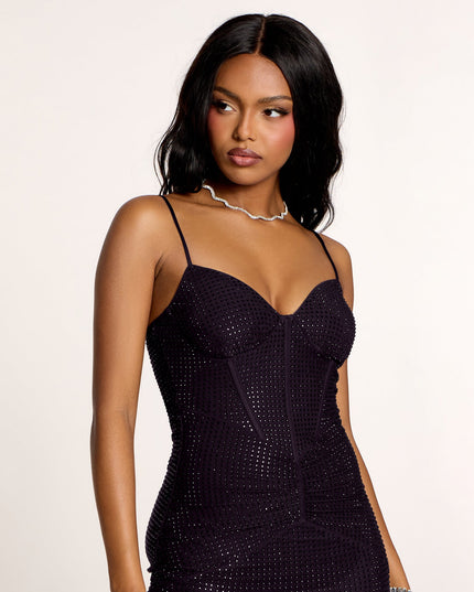 Sabine Rhinestone Corset Formal Dress