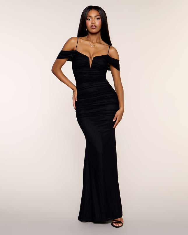 Jaslyn Ruched Mesh Mermaid Formal Dress