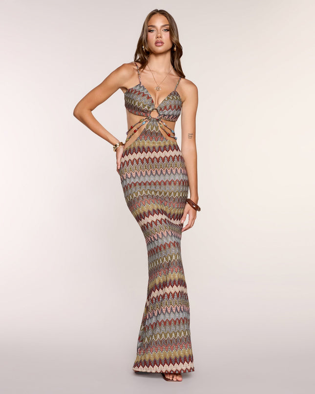 Talia Chevron Cutout Mermaid Dress