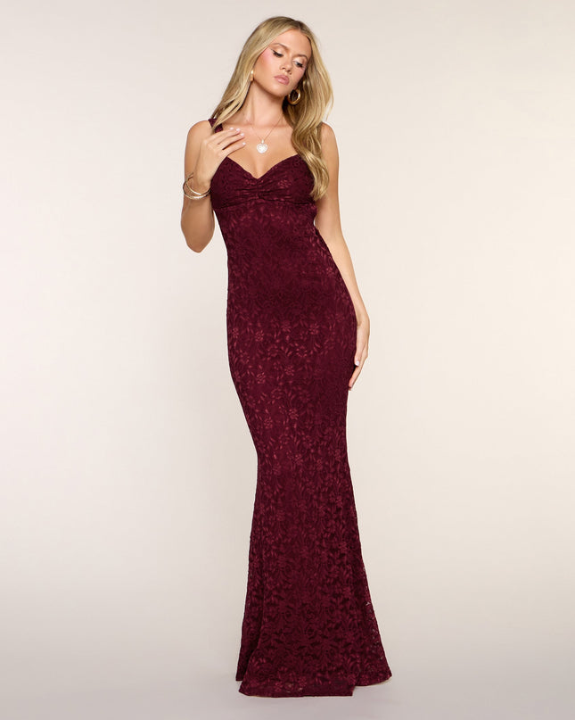 Juliette Lace Bow Open Back Formal Dress