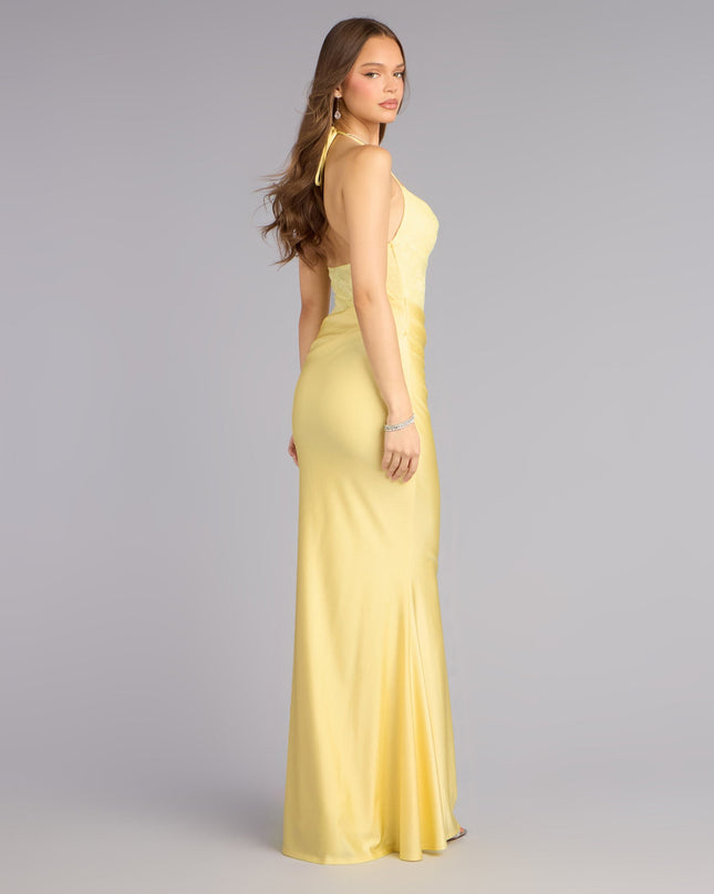 Ashlee Lace Halter Mermaid Formal Dress