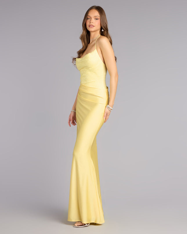 Ashlee Lace Halter Mermaid Formal Dress