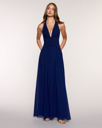 Veronica Crepe A-Line Formal Dress
