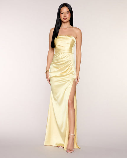 Jordan Satin Formal Dress With Scarf
