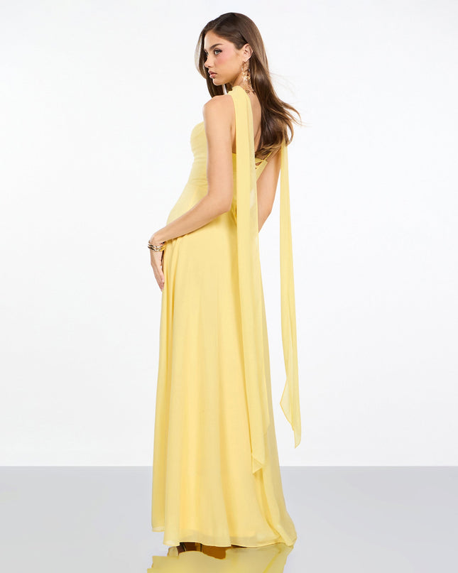 Cassidy Scarf Neck Chiffon Formal Dress