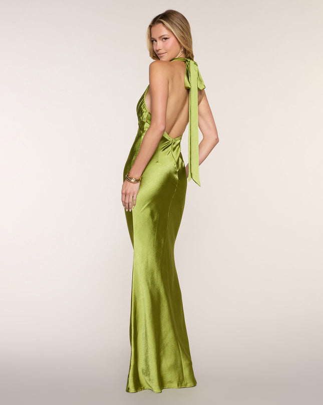 Stephanie Satin Open Back Formal Dress