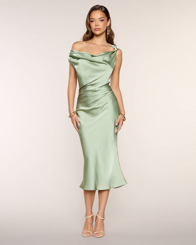 Candlelit Plans Satin Midi Dress
