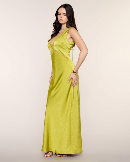 Best Guest Satin Lace Maxi Dress