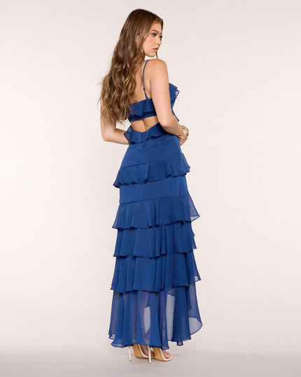 Ruffle Reverie Chiffon Ruffle Maxi Dress