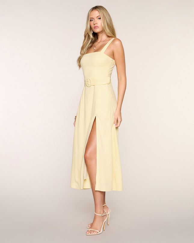 Brunch Booked Linen-Blend Midi Dress