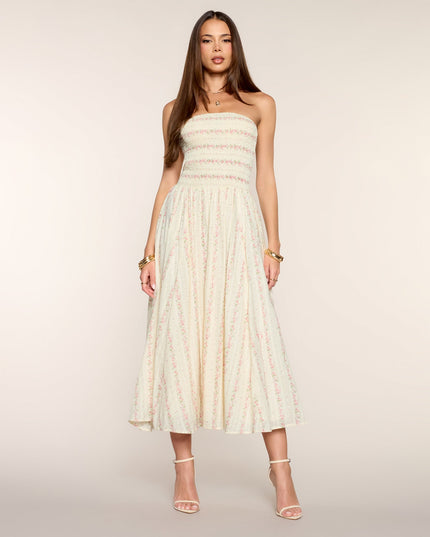 Sunday In Bloom Strapless Midi Dress