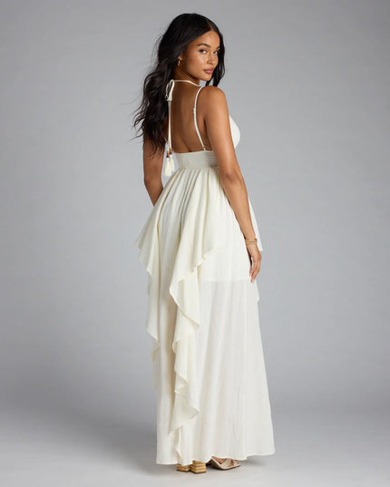 Just Like A Dream Strappy Back Ruffled Maxi Dress