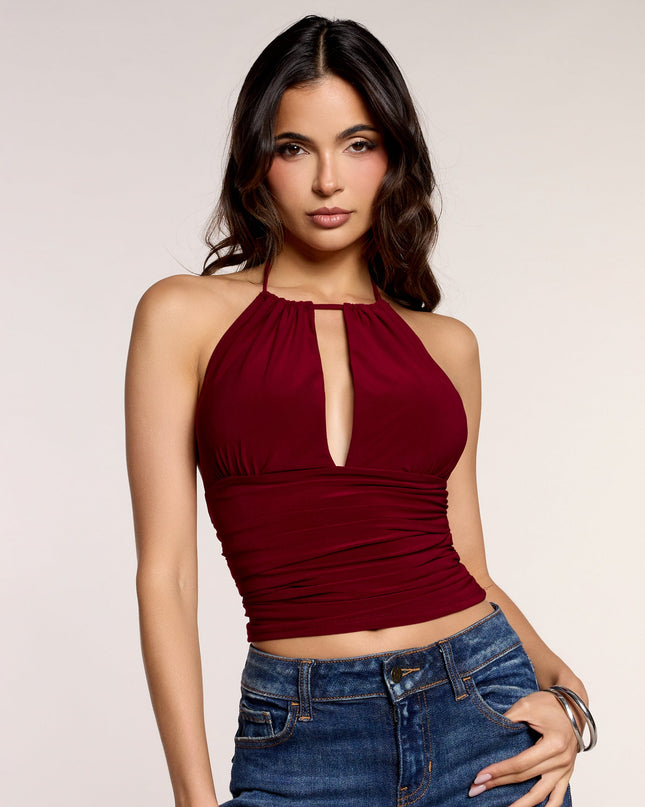 Worth A Look Halter Crop Top