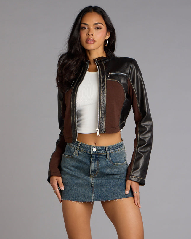 Speed Dial Faux Leather Motocross Jacket