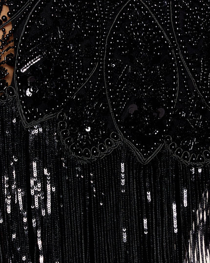 Party Drama Sequin Beaded Fringe Topper