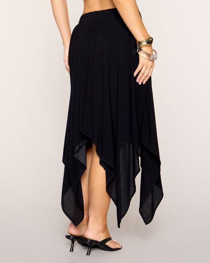 Angle Play Hanky Hem Midi Skirt