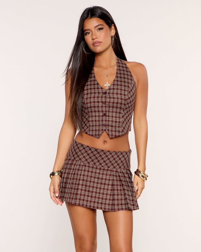 Prep Shift Plaid Pleated Mini Skort