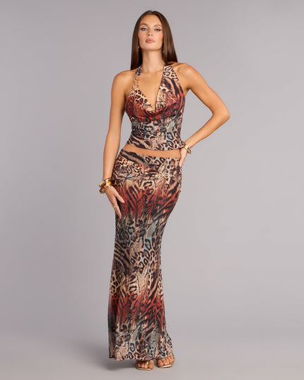 Untamed Vibes Animal Print Maxi Skirt
