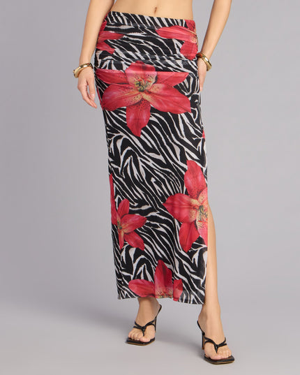 Wild Instinct Zebra Floral Skirt