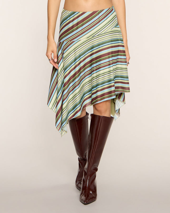 Stripe Shift Knit Midi Skirt