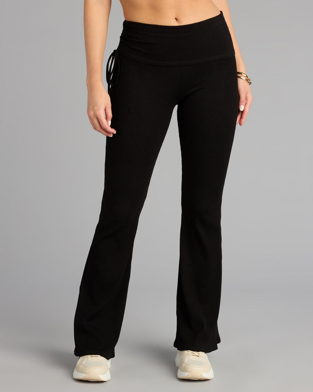 Lounge Goals Rib Knit Flare Pants