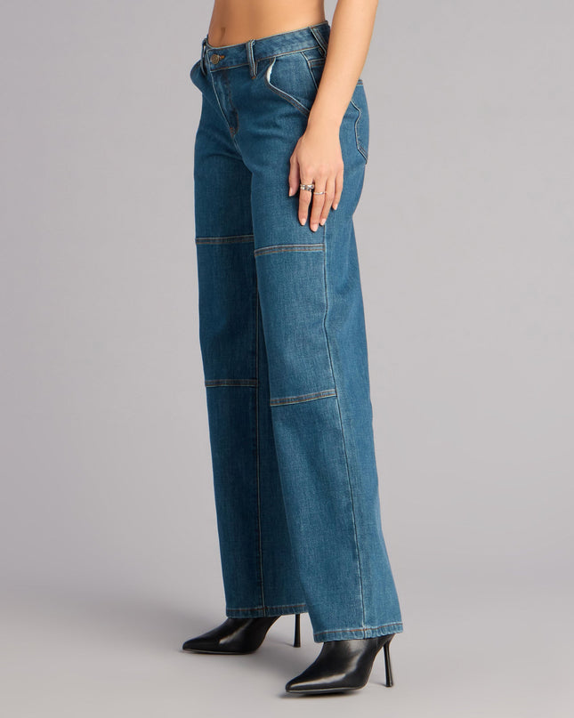 Sleek Look Mid-Rise Straight-Leg Jeans
