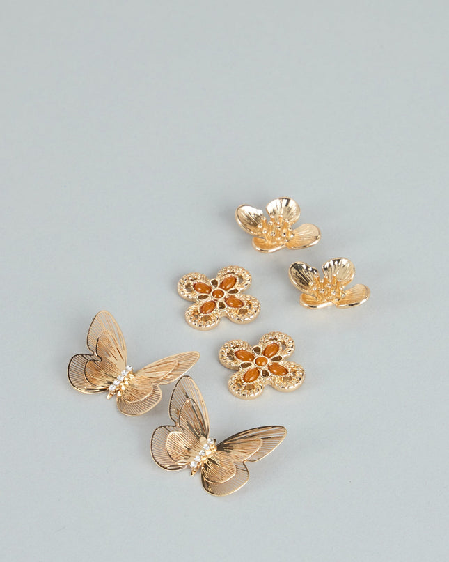 Sweet Garden Three-Piece Earrings Set