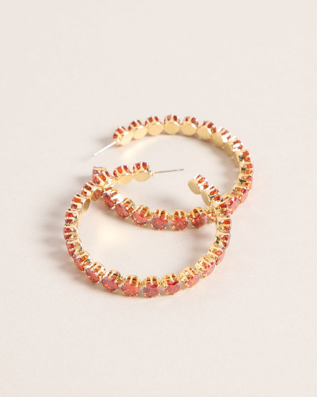 Plans Changed Rhinestone Hoop Earrings