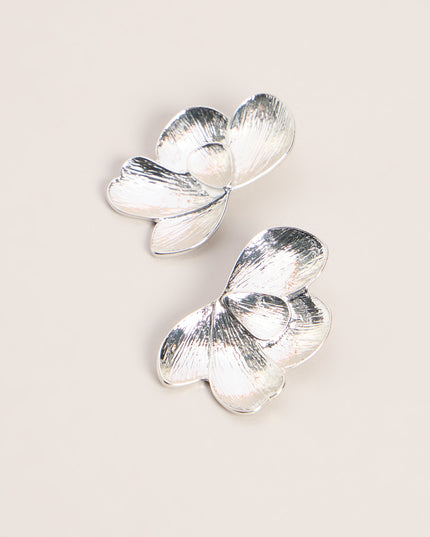 Sculpted Bloom Flower Stud Earrings