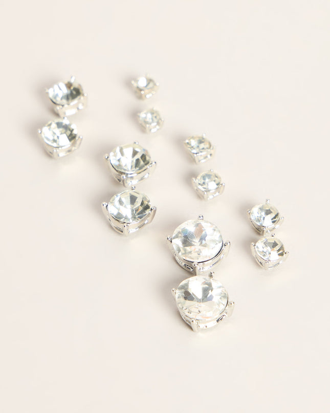 Spark It Up Rhinestone Stud Earring Six Pack